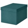 IKEA GJATTA POJEMNIK Z POKRYWKĄ TURKUS 18x25x15 CM