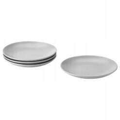 IKEA FARGKLAR TALERZYK MATOWY SZARY 20 CM - 4 SZT.