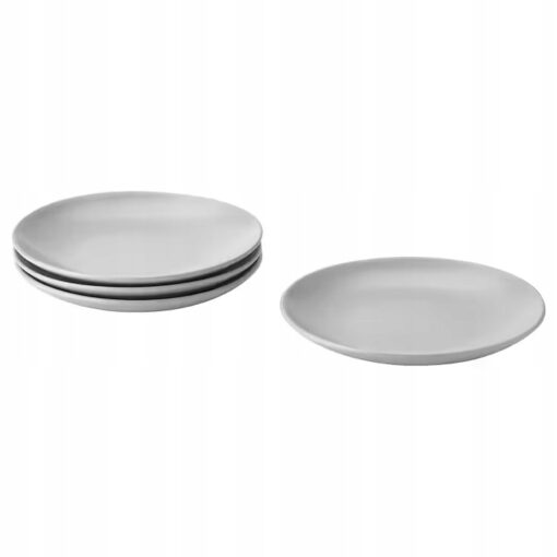 IKEA FARGKLAR TALERZYK MATOWY SZARY 20 CM - 4 SZT.