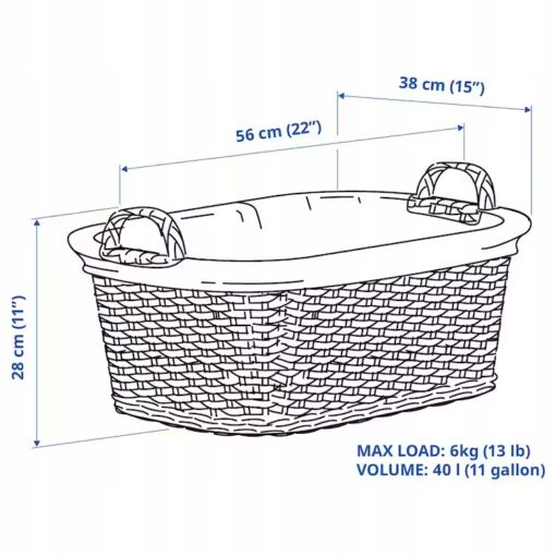 IKEA TALKNING KOSZ NA PRANIE Z WIERZBY 40 L - obrazek 7
