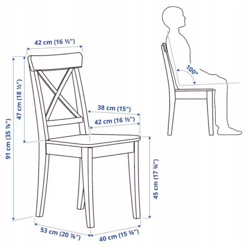 IKEA INGOLF KRZESŁO DO KUCHNI JADALNI SZARY - obrazek 5