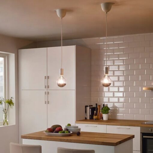 IKEA SUNNEBY OPRAWKA Z KABLEM BIAŁA TKANINA 1.8 cm - obrazek 2
