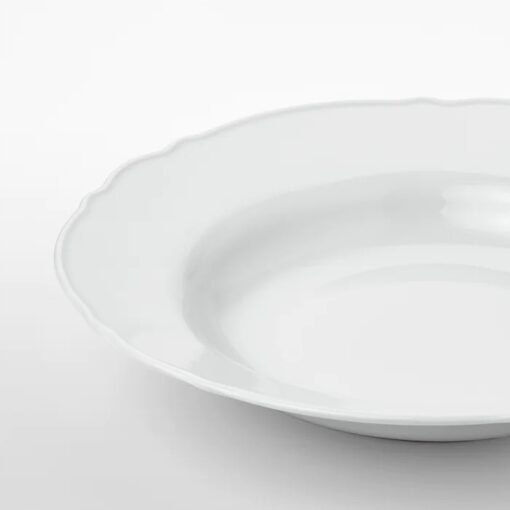 IKEA UPPLAGA TALERZ OBIADOWY GŁĘBOKI BIAŁY 26 cm - obrazek 2