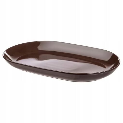 IKEA FARGKLAR PÓŁMISEK BRĄZOWY Z POŁYSKIEM 36x22cm