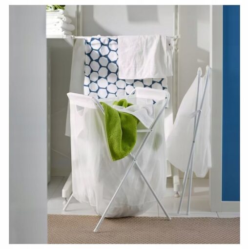 IKEA JALL TORBA NA PRANIE STOJAK BIAŁY 70 L - obrazek 5