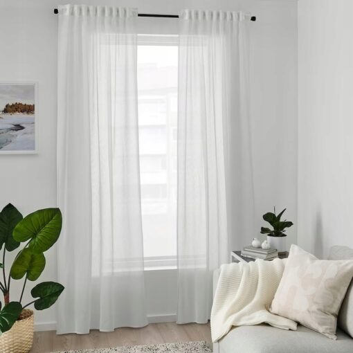 IKEA ANGSRUTEMAL FIRANKI KREMOWE 145x300 CM 2 SZT. - obrazek 2