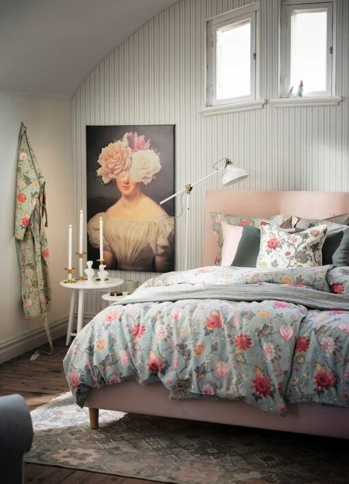 IKEA NASSELKLOCKA KOMPLET POŚCIELI W KWIATY - obrazek 5
