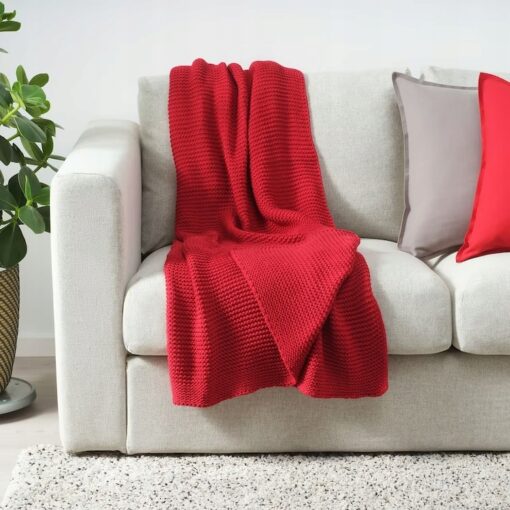 IKEA INGABRITTA PLED NARZUTA CZERWONA 130x170 CM - obrazek 3