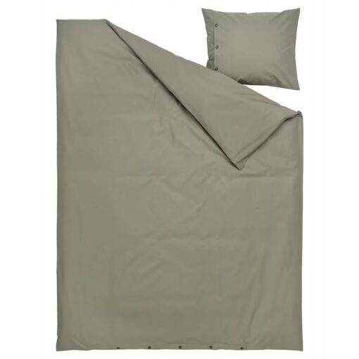 IKEA KRAKRISMOTT KOMPLET POŚCIELI ZIELONY 150x200 - obrazek 2