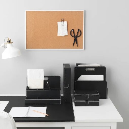 IKEA RISSLA ORGANIZER NA BIURKO CZARNY - obrazek 3