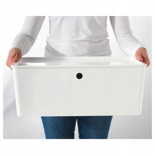 IKEA KUGGIS POJEMNIK Z POKRYWKĄ BIAŁY 37x54x21 cm - obrazek 4