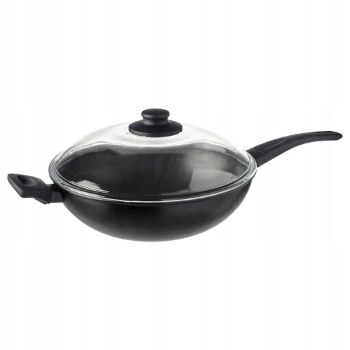 IKEA HEMLAGAD WOK PATELNIA Z POKRYWKĄ 28cm CZARNY