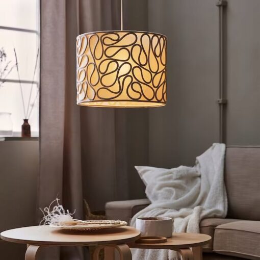 IKEA VINGMAST KLOSZ LAMPY BEŻOWY/SZNURKI 42 CM - obrazek 7