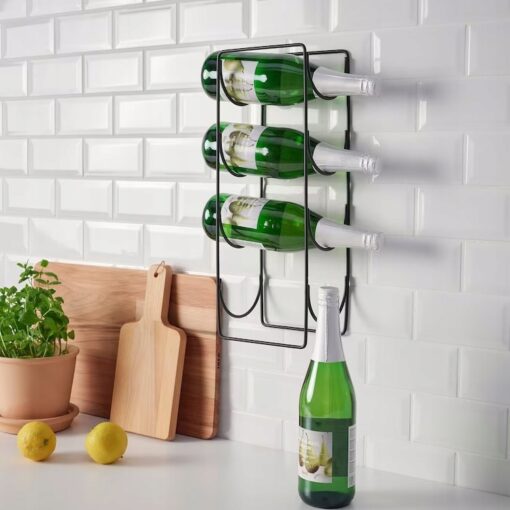IKEA SNOSPIRA STOJAK NA 4 BUTELKI WINA CZARNY - obrazek 3