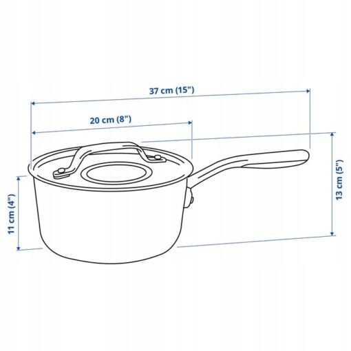 IKEA SENSUELL RONDEL Z POKRYWKĄ GARNEK STAL 2.4L - obrazek 5
