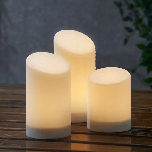 IKEA ADELLOVSKOG ŚWIECA BRYŁOWA LED BIAŁY 3 SZT. - obrazek 3