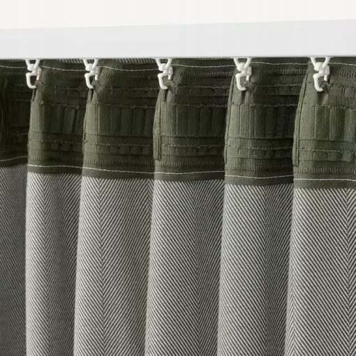 IKEA TIBAST ZASŁONY ZACIEMNIAJĄCE ZIELONY 145x300 - obrazek 3