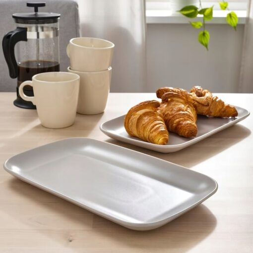 IKEA FARGKLAR TALERZ SZARY MATOWY 30x18 CM 4 SZT. - obrazek 3