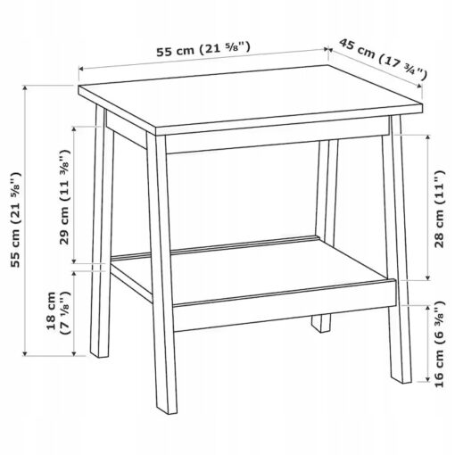 IKEA LUNNARP STOLIK BIAŁY 55X45CM - obrazek 6