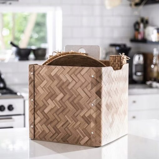 IKEA BULLIG POJEMNIK BAMBUS/BRĄZOWY 32x35x33cm - obrazek 4