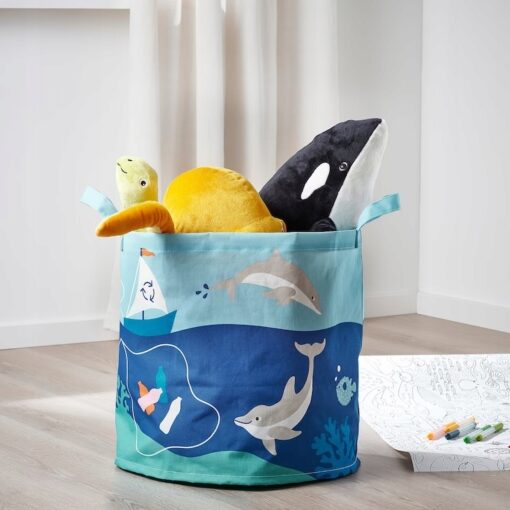 IKEA BLAVINGAD TORBA ZE WZOREM ZWIERZĄT OCEANU - obrazek 5