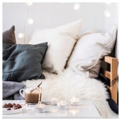 IKEA GLASBJORK ŚWIECA DREWNO CEDROWE WANILIA 30szt - obrazek 2