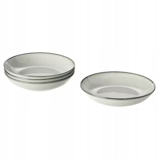 IKEA GLADELIG TALERZ GŁĘBOKI SZARY 21 CM 4 SZT.