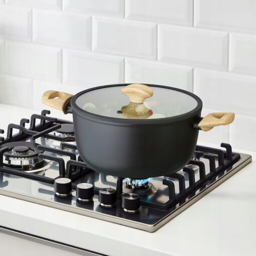 IKEA HUSKNUT GARNEK Z POKRYWKĄ CZARNY 5 L - obrazek 2
