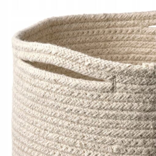 IKEA TJABBIG KOSZ NATURALNY BAWEŁNIANY 15x13 CM - obrazek 5