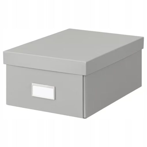 IKEA HOVKRATS POJEMNIK Z POKRYWKĄ SZARY 23x32x14cm