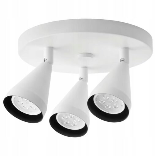 IKEA NAVLINGE LAMPA SUFITOWA 3 REFLEKTORY BIAŁY