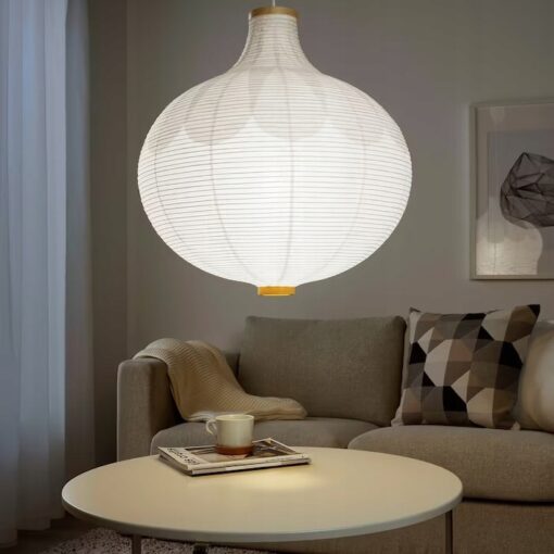 IKEA RISBYN KLOSZ LAMPY WISZĄCEJ BIAŁY 57CM - obrazek 7