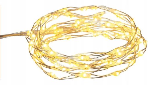 LAMPKI NA BATERIE 200 LED CIEPŁY BIAŁY
