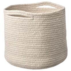 IKEA TJABBIG KOSZ NATURALNY BAWEŁNIANY 25x23 CM