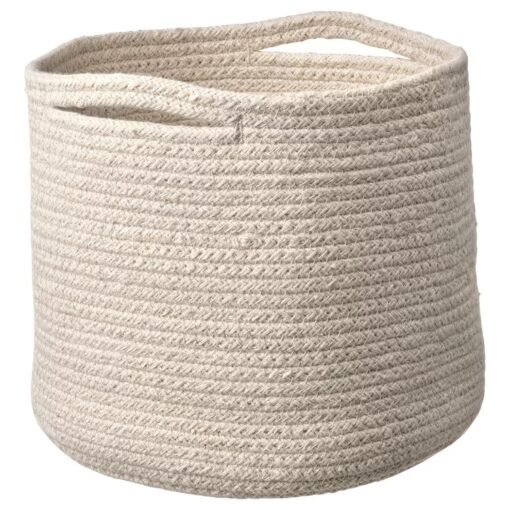 IKEA TJABBIG KOSZ NATURALNY BAWEŁNIANY 25x23 CM