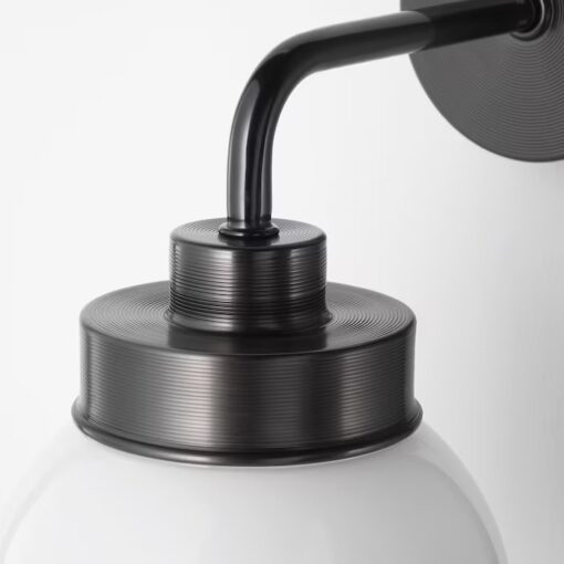 IKEA FRIHULT LAMPA ŚCIENNA CZARNA 14CM - obrazek 2