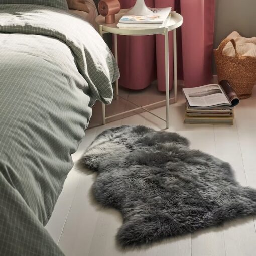 IKEA ULLERSLEV DYWANIK SKÓRA OWCZA SZARY 85 CM - obrazek 3