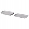 IKEA FARGKLAR TALERZ SZARY MATOWY 30x18 CM 4 SZT.