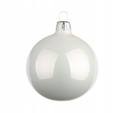 BOMBKI CHOINKOWE GŁADKIE BIAŁE 7 CM - ZESTAW 6 SZT - obrazek 3