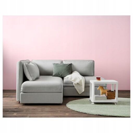 IKEA TINGBY STOLIK NA KÓŁKACH BIAŁY 50X50CM - obrazek 4