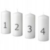 IKEA VINTERFINT ŚWIECA ADWENTOWA BIAŁA 4 SZT.