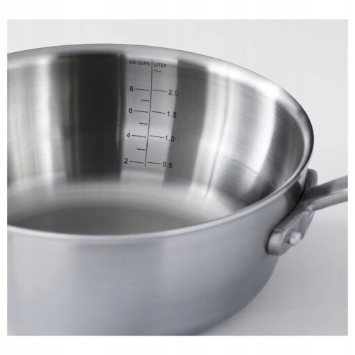 IKEA SENSUELL RONDEL Z POKRYWKĄ GARNEK STAL 2.4L - obrazek 2