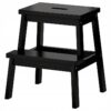 IKEA BEKVAM TABORET ZE SCHODKIEM CZARNY 50 CM