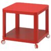 IKEA TINGBY STOLIK NA KÓŁKACH CZERWONY 50X50CM