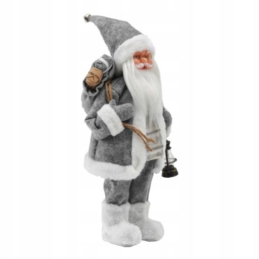 ŚWIĘTY MIKOŁAJ SZARY - FIGURKA DEKORACYJNA 46 CM - obrazek 3