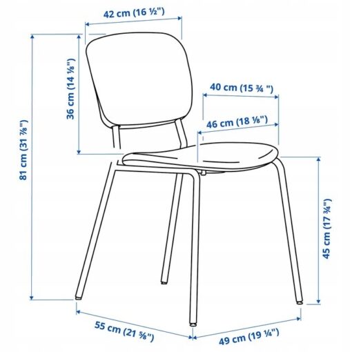 IKEA KARLJAN KRZESŁO DO JADALNI CIEMNOSZARY - obrazek 11
