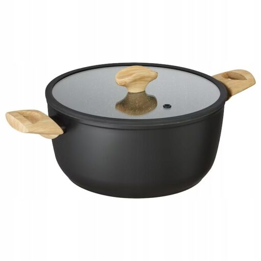 IKEA HUSKNUT GARNEK Z POKRYWKĄ CZARNY 5 L