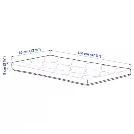 IKEA SKONAST MATERAC PIANKOWY DO ŁÓŻECZKA 60X120X8 - obrazek 6