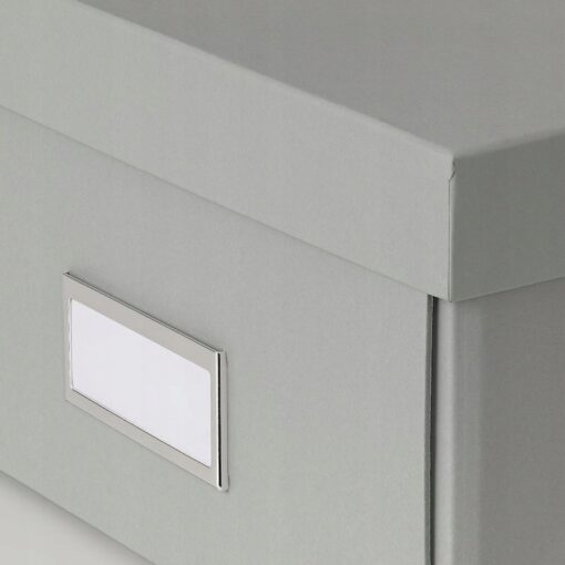 IKEA HOVKRATS POJEMNIK Z POKRYWKĄ SZARY 23x32x14cm - obrazek 3