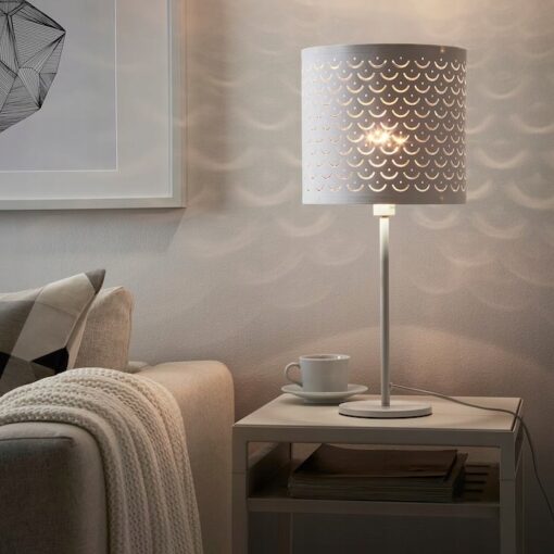 IKEA NYMO KLOSZ LAMPY BIAŁY/MOSIĄDZ 24CM - obrazek 3